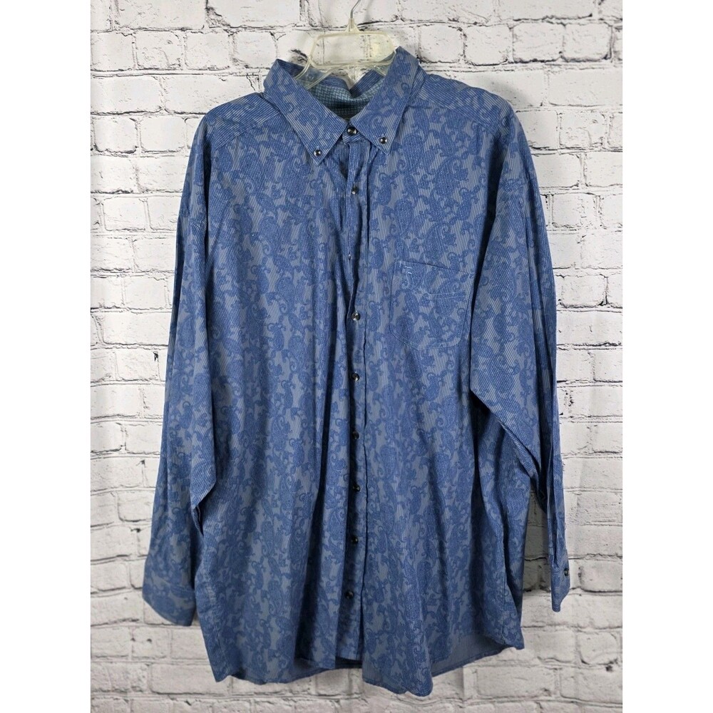 Panhandle Men's XXL Long Sleeve Shirt Blue Paisley Western